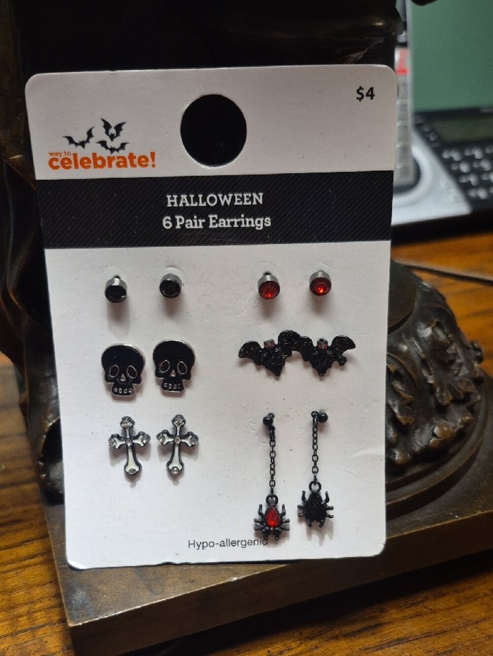 Halloween earrings set with 6 pairs of studs